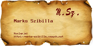Marks Szibilla névjegykártya